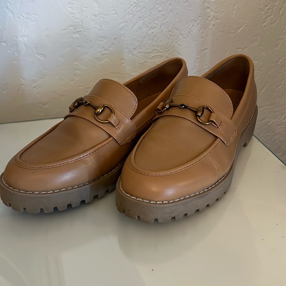 Neutral colored loafers